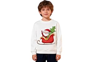 Pilipulu Felpa Natalizia Bambino Girocollo Pullover Natale Bimbo in Cotone Christmas Sweater Bambina Abbigliamento Natalizio per Bambini e Bambine 2-7 Anni