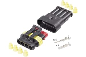 ERREBI CABLAGGI Kit Connettore Maschio Femmina Superseal 4 Vie Tenuta Stagna X Auto Moto Camper