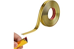 JEWELTH 3M/10FT Inside & Outside Corner Trim, Peel and Stick Wall Molding Trim, Flexible Corner Angle Trim, Self Adhesive Wall Corner Guard Edge Protector for Windows, Tables & Corners (2CM/Bright Gold)
