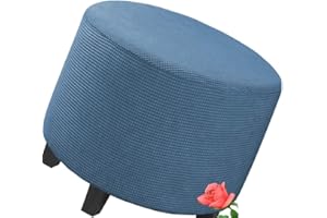 MeRcri Stool Cover Round 50 60 80 90 cm Ottoman Cover Ottoman Protective Cover Stool Covers for Footstool Stretch Ottoman Cover Stool Protector Stool Cover (Color : 002, Size : 50 cm)