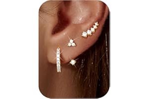 Chriscoco 3 Paires Boucles d'oreilles Femme Acier Inoxydable Creole Argent Femme Boucle d'oreille Plaquée Or 14K Petites Creoles Or Boucles d'oreilles Plusieurs Piercing Oreille - Avec Boîte À Bijoux