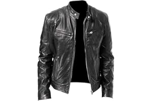 LIADDKV Veste en cuir pour homme - Noir - Veste de motard - Manteaux en cuir solide - Pour affaires militaires - Veste chaude - Coupe-vent avec poche - Pour sports de plein air - Vintage