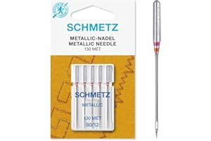 Schmetz - Agujas para máquina de coser + enhebrador de agujas, Single Packet, Metallic 80/12 + Threader