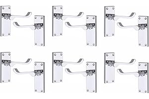 Golden Grace 6 Pairs Victorian Scroll Lever Latch Internal Door Handles in Silver Polished Chrome Finish, Classic Interior Premium Quality - 120mm Long