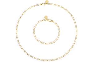 ALEXCRAFT Gliederkette Edelstahl Lange Hammer Flachkette Ankerkette Gold Halskette mit Verstellbarem Hakenverschluss für DIY Schmuckherstellung