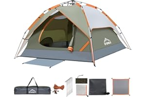 Gysrevi Tienda de Campaña 2-3 Personas, Tienda Pop Up Portátil, Tienda Instantánea con 2 en 1 Doble Capa, Anti Impermeable Viento, para Camping, Familiar, Senderismo, Mochileros
