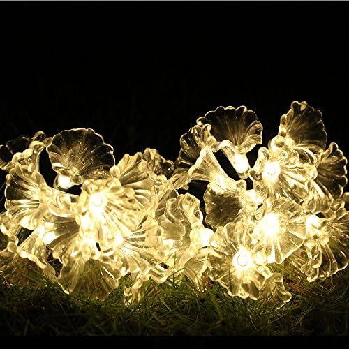 RUICHEN(TM) Battery Operated String Lights 20ft 30 LED Petunia Fairy Christmas Lighting with 8 Modes For Outdoor Indoor Garden Patio Bedroom Wedding Decorations (Warm White)
