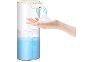 GONICVIN Automatyczny dozownik mydła, 400 ml, bezdotykowy dozownik mydła w piance, wodoszczelność IPX5, montowany na stole/ścianie, dozownik mydła do kuchni, łazienki (1 opakowanie), przezroczysty