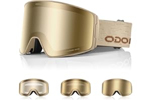 Odoland Skibrille Selbsttönend für Sonnige und Bewölkte Tage, Anti-Nebel Snowboard Brille für Herren Damen, UV-Schutz Ski Goggles, Schneebrille Photochrom
