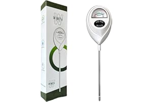 WIMPA Medidor Humedad Plantas - Higrometro para Jardin - Herramientas Jardineria (Medidor Humedad Blanco)