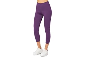 Merry Style Leggings Donna 3/4 Pantaloni Capri Morbidi e Confortevoli Leggins Donna in Cotone Traspirante Elastici e Delicati sulla Pelle Sensibile MS10-199