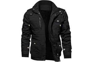KEFITEVD Parka de invierno para hombre Chaqueta abrigada de invierno con capucha extraíble Abrigo forrado Chaqueta de transición de invierno con forro polar Chaqueta