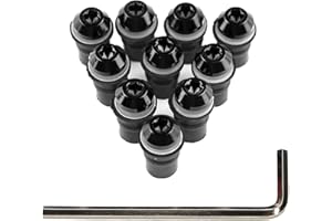 ANBOO Lot de 10 vis de fixation M5 x 16 mm pour pare-brise de moto et une clé pour toutes les motos avec pare-brise de taille M5 (noir)