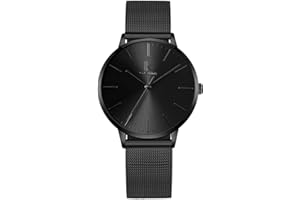 Alienwork IK Minimalist Montre Femme Ultra-Mince Bracelet Maille