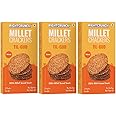 RIGHTCRUNCH Millet Crackers Gluten Free & Baked with High Protein & Fibre. Pack of 3 Til-gud Flavour - Healthy Crackers, Healthy Chai Time Snacks, 300g.