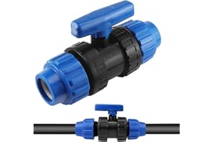 ELNLE Złączka PP 32 mm, złącze śrubowe zaciskowe, PCW, zawór kulowy do rury PE, złącze zaciskowe do wody pitnej, tworzywo sztuczne, szybkozłącze do przyłączy węża, zawór kulowy