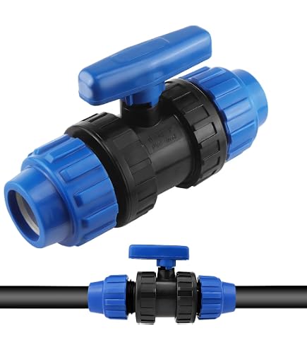 Raccord Tuyau PE Avec Vanne De Contrôle 32mm - Connecteur Compression Robuste Pour Plomberie