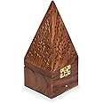 QUESERA Quesera® Wooden Bakhoor Burner/Mabkhara/pyramid shape incense burner/home fragrance/home decor/incense holder/lobandaan/bhakhoor burner (brown, 9 x 9 x 20 cm)