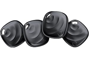 HOXE 2025 Nuevo [Certificado por Apple MFi] Air Tag 4 Pack, Smart Tag Localizador GPS con Buscar Apple (Sólo iOS), Localizador Bluetooth Rastreador GPS, Buscador de Llaves para Coche/Cartera/Equipaje,Negro