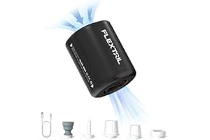 FLEXTAILGEAR Tiny Pump 2, Portable Electric Air Pump, 800mAH Battery Rechargeable, High Flow 180L/min, Fast In/Deflating, Air Mattress, Swimming Ring, Vacuum Storage Bags, Camping & Travel