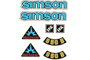 2TAKTSHOP Dekorsatz Simson S50 B Blau ifa Electronic Retro Aufkleber Set