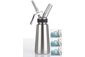 0,5 L Mosa Sahnespender Sahnebereiter (5105) Edelstahl + GRATIS 30 Sahnekapseln