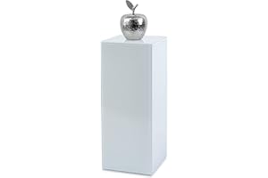 freeroom24 Designer Blumensäule Glas Weiß 30x30x70 cm - Wohnzimmer Säule modern - stabiles Blumen Podest - praktische Dekosäule rechteckig - Blumenständer groß - Blumenhocker - Made in Germany