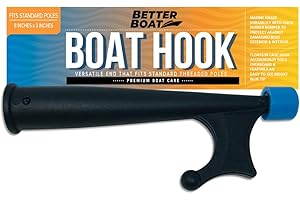 BETTER BOAT Boat Hooks for Docking Telescoping Boat Hook Pole Push Pole for Boat Docking Stick Boat Hook Adapters Screw End 3/4" Thread Boating Accessories Marine Push Dock Stick Pontoon (Hook Only or with Pole)