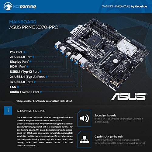 Kiebel Gamer-PC [184194] AMD Ryzen 7 1800X (8×3.6GHz) | 16GB DDR4-2666 | 500GB M.2 SSD + 2TB | NVIDIA GeForce GTX 1080 8GB | ASUS | USB3 | DVD | Sound | Win10 | Gaming Computer - 4