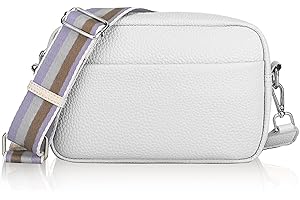 GOLDNICE Bauchtasche Gürteltasche Damen, Crossbody Bag Damen Schultertasche, Moderne Taschen mit Breitem Schultergurt, PU Leder Brusttasche Bodybag Damen Umhängetasche, Schwarz, Weiß, Beige