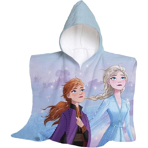Asciugamano Con Cappuccio Frozen Per Bambine - Poncho Spiaggia/Piscina, Cotone, 55x110 Cm - Foto 7