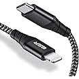 ESR USB-C to Lightning Cable, 0.5 ft (0.2 m), MFi-Certified, PD Fast Charging Cable for iPhone 14/14 Plus/14 Pro/14 Pro Max, iPhone 13/12 Series, iPhone SE 2022/11/XR, Braided Nylon, Black