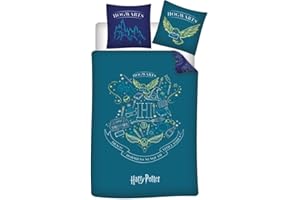 AYMAX Harry Potter dwustronny komplet pościeli, poszwa na kołdrę 140 x 200 cm + poszewka na poduszkę 63x63 cm, 100% poliester