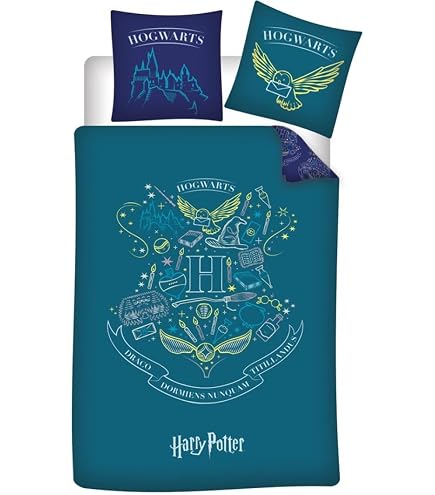 Housse De Couette Harry Potter 140x200 Cm - Maison Gryffondor - 100% Coton - License Officielle