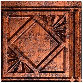Fasade Easy Installation Traditional 4 Moonstone Copper Backsplash Panel for Kitchen and Bathrooms (6" x 6" Sample)