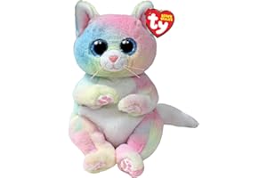 Ty Beanie Bellies - Jenny Wielokolorowy kotek z niebieskimi oczami brokat, oryginalne miękkie zwierzę z bekonem 20 cm - T41291