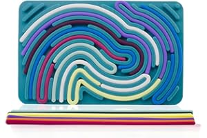 GDFJBG Planche d'activité Sensorielle Tableau Sensoriel en Silicone Planche Montessori Jouet sensoriel en Silicone pour apaiser développer Les compétences manuelles