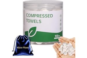 MORGIANA Jetables Compressées Serviettes 100 Pièces Serviette Jetable Visage 24 * 24 cm pour Voyage Camping Randonnée Sport Salon de Beauté Serviettes Ménagères(wz)