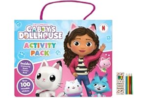 Anila's Gabby's Dollhouse Activity Pack with Colouring Books, Sticker book, Colouring Pencils & 100 Reusable Stickers.(Perfect for children aged 3-8).