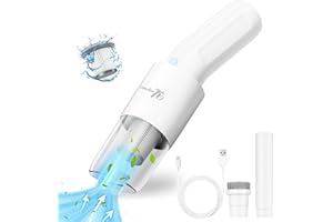 Yeegnar Handstaubsauger, 9000Pa 130W Staubsauger Tragbarer Staubsauger 11.1V Autostaubsauger 6000mAh USB Wiederaufladbarer Handstaubsauger Dust Buster Kabellos für Tierhaare, Haus,Auto,Sofa Weiß