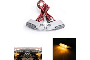 evomosa Motorrad Mini LED Blinker Licht Fließend Blinkende Blinkerlampe Für Motorrad Scooter Cafe Race (Silber)