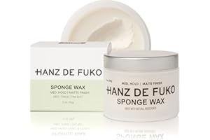 Hanz de Fuko Sponge Wax – Premium Men’s Hair Styling Paste – Medium Hold, Matte Finish– Certified Organic Ingredients - 56g