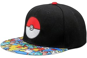 HAMINE Baseballmütze Kinder,Flach Einstellbare Basecap,Cartoon Mützen für Jungen Mädchen,Baseball Cap, Kappe Kinder Ab 7 Jahren (Schwarz)