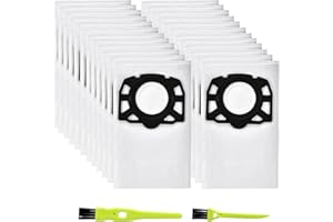 YUKOVEP 15 Bolsas de Fitro para Aspiradora Karcher WD4, para Kärcher 2.863-006.0 KFI 487 WD4 WD5 WD6 WD5P WD6P Premium MV4 MV5 MV6(15 bolsas de aspiradora+1 par de pinceles)