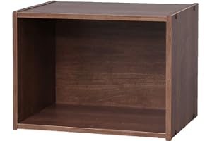 Iris Ohyama, Mueble de madera con estantes / librería / mueble auxiliar / estantes de almacenamiento básicos, Modular, Diseño, Oficina, Casa - Basic Storage Shelf - CX-1 - Marrón