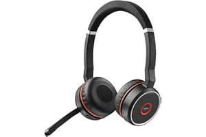 ‎JABRA Jabra Evolve 75 UC Wireless Stereo On-Ear Headset – Unified Communications Optimised Headphones With Long-Lasting Battery – USB Bluetooth Adapter – Black