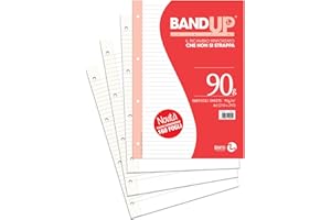 BM BeMore – Ricambi Bandup A4 Con Banda Rinforzata – Rigatura 1R – Righe Senza Margini – Confezione Convenienza Da 160 Fogli – Carta 90G/Mq - 0122254