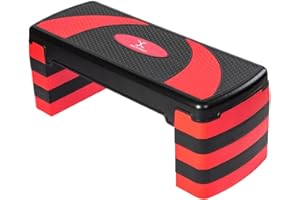 MAXSTRENGTH – Aerobic Stepper Cardio Fitness paso board-3 niveles gimnasio en casa ejercicio bloque