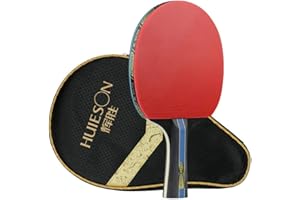 JANZOOM Raquette de tennis de table 4 étoiles, raquette de tennis de table en caoutchouc à picots - Raquette de ping-pong professionnelle avec sac pour joueurs débutants et avancés - Améliorez vos compétences