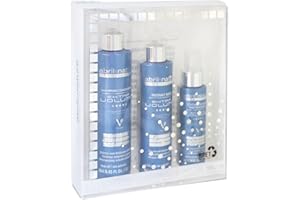 abril et nature - Set Cuidado Capilar Profesional Extra Volume - Pack Champú, Mascarilla y Spray - Más Volumen, Cuerpo y Densidad al cabello - Repara y fortalece - No apelmaza - 550ml